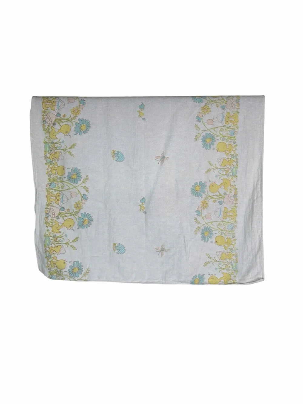 Vintage Babycare Receiving Blanket 30x40 Pastel Animals Floral Nursery